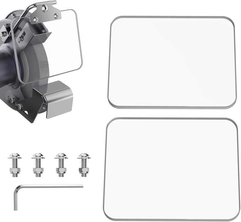 neeki 4x5" 2pcs Bench Grinder Replacement Eye Shield, Small Grinder or Small Bench Grinder Protective Cover, HD, Lightweight and Durable - Image 1